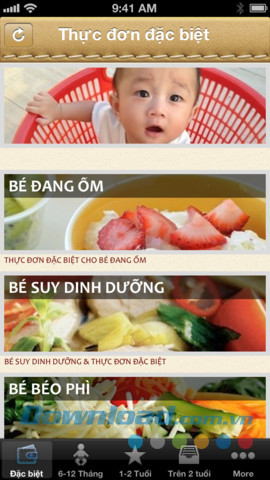 Thực đơn cho bé