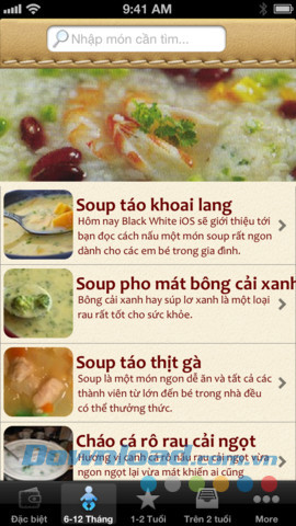 Thực đơn cho bé