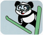Gấu con trượt tuyết