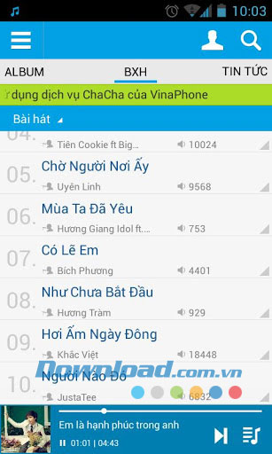 Nghe nhạc ChaCha - VinaPhone